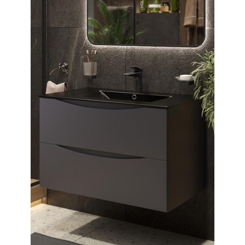 BOND B03-2188 Смеситель черный матовый без донного клапана для раковины