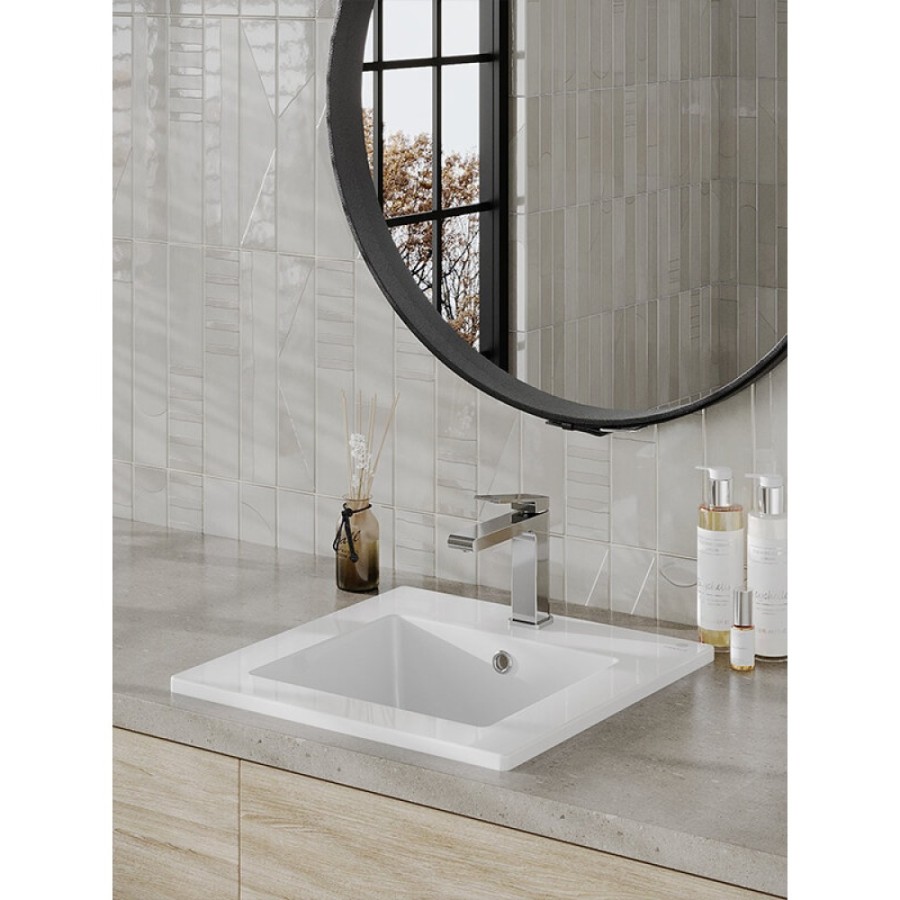 Раковина встраиваемая Orange, с переливом, белый, B03-410W