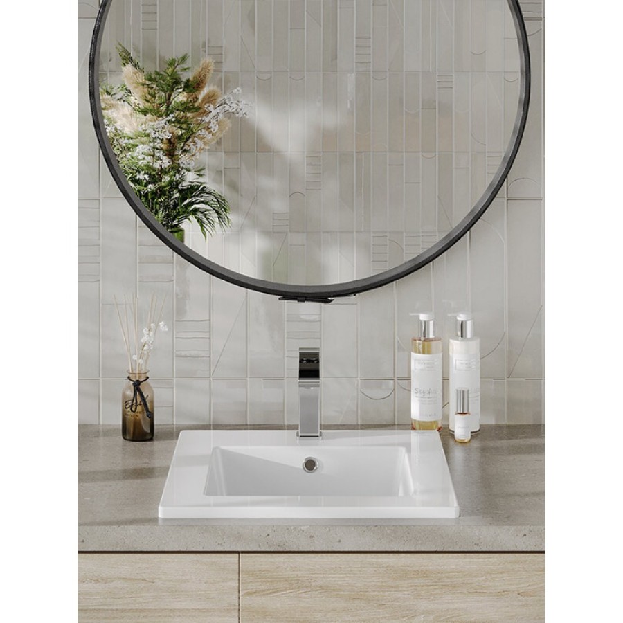 Раковина встраиваемая Orange, с переливом, белый, B03-410W