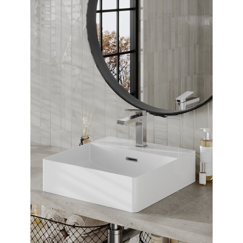 Раковина накладная Orange, с переливом, белый, B04-405W