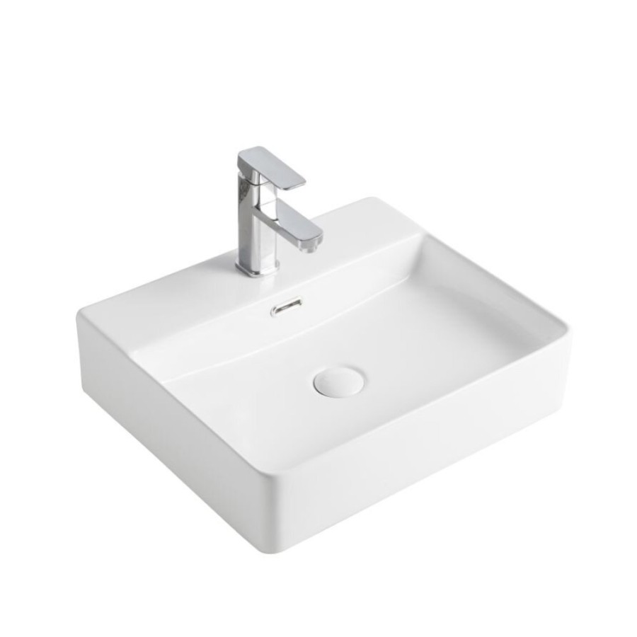 Накладная раковина Orange B04-500W, с переливом, белый