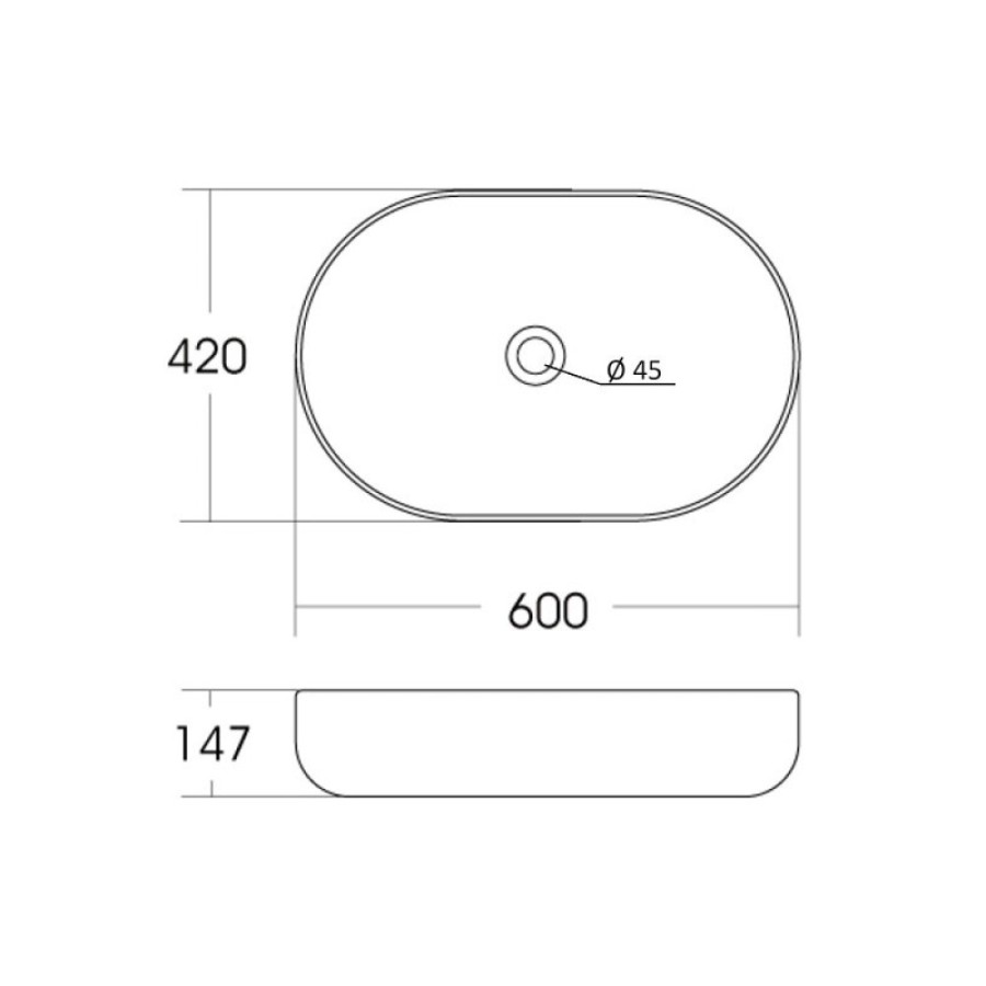 Раковина Orange, B04-600W, 60 см, фарфор, цвет белый