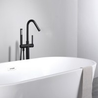 BOND B05-4988 Смеситель напольный черный для ванны с душем с поворотным изливом