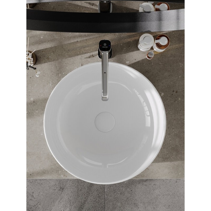 Раковина накладная Orange 42 см, фарфор, белый глянец, B07-420W