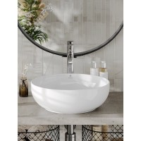 Раковина накладная Orange 42 см, фарфор, белый глянец, B07-420W