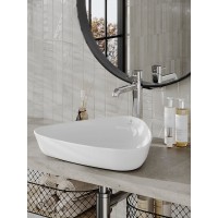 Раковина накладная Orange 50 см, фарфор, белый глянец, B07-500W