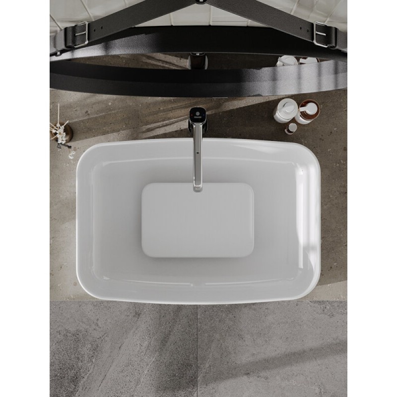 Раковина накладная Orange 60 см, фарфор, белый глянец, B07-600W