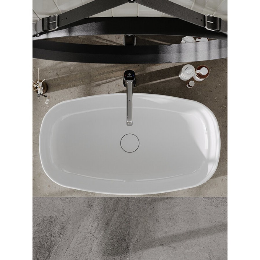 Раковина накладная Orange 67,5 см, фарфор, белый глянец, B07-675W