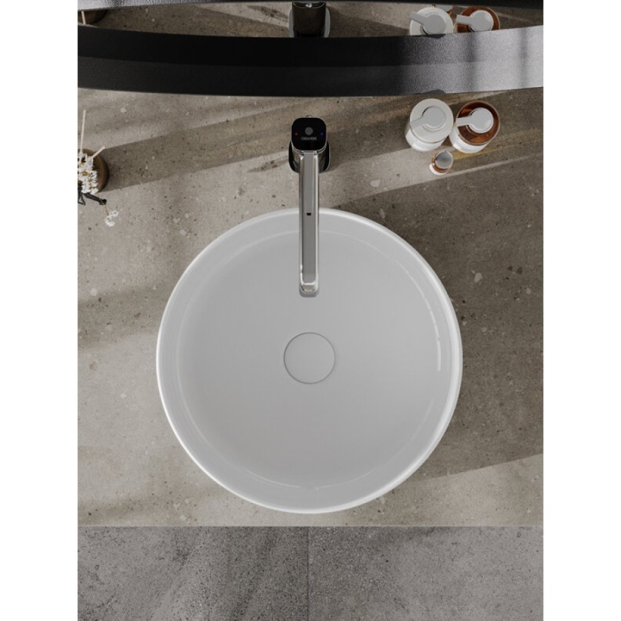 Раковина накладная Orange 36 см, фарфор, белый глянец, B09-360W