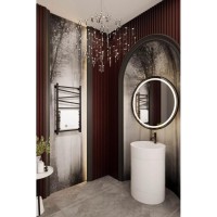 Полотенцесушитель электрический Veconi Barro-С B10050B-C, ширина 50 см, высота 100 см, диммер справа, черный