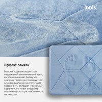 Коврик для ванной комнаты Iddis Basic B24P580i12 50 x 80 см, полиэстер с запоминающей пеной, голубой
