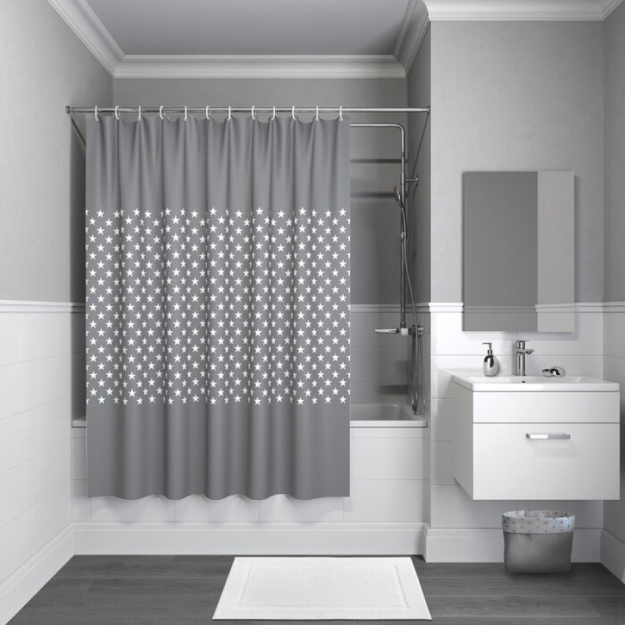 Штора для ванной комнаты Iddis Basic 200 x 240 см, B44P224i11, полиэстер, темно-серый