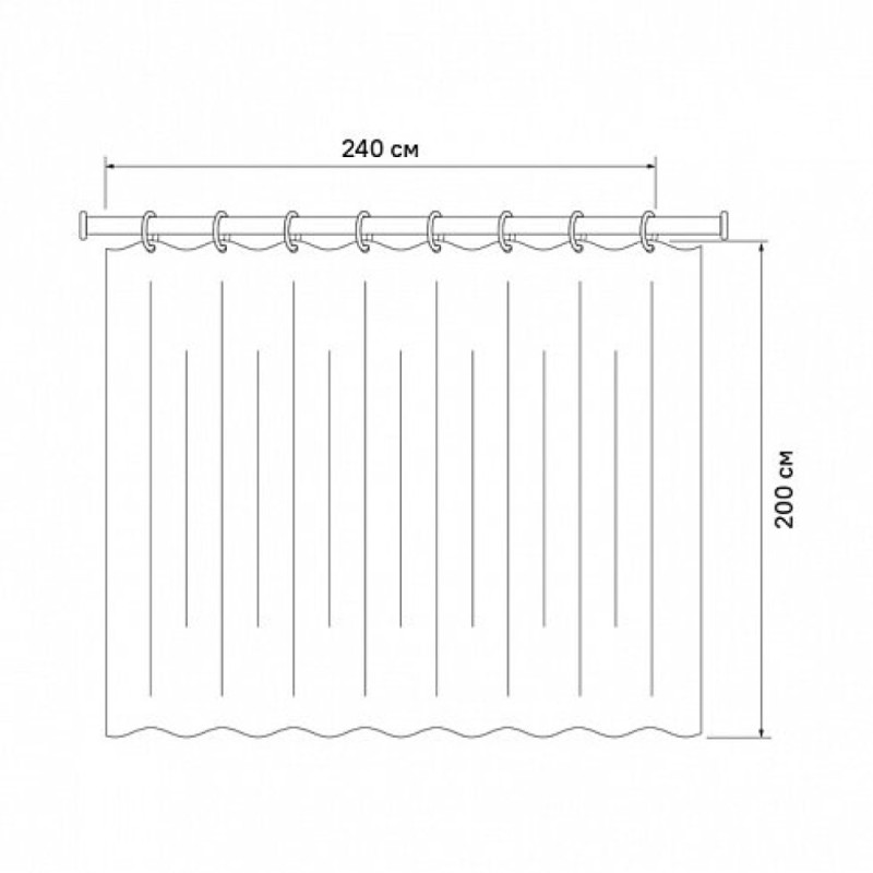 Штора для ванной комнаты Iddis Basic 200 x 240 см, B45P224i11, полиэстер, разноцветный