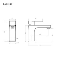 BOND B62-2188 Смеситель однорычажный без донного клапана для раковины