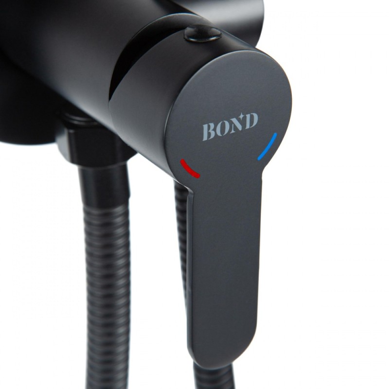BOND B63-1188 Смеситель для гигиенического душа с внутренней частью, однорычажный черный матовый