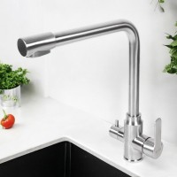 BOND B65-0400 Смеситель для кухни под фильтр с краном для питьевой воды, сатин матовый