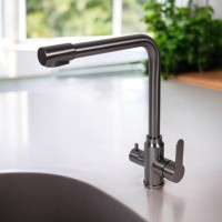 BOND B65-0477 Смеситель для кухни под фильтр с краном для питьевой воды, графитовый цвет