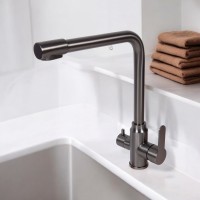 BOND B65-0477 Смеситель для кухни под фильтр с краном для питьевой воды, графитовый цвет