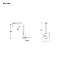 BOND B65-0477 Смеситель для кухни под фильтр с краном для питьевой воды, графитовый цвет