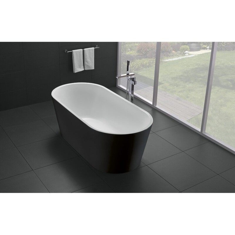 Ванна акриловая Belbagno BB71-1800-NERO-W0, 180 x 80 см, черный, внутри белый