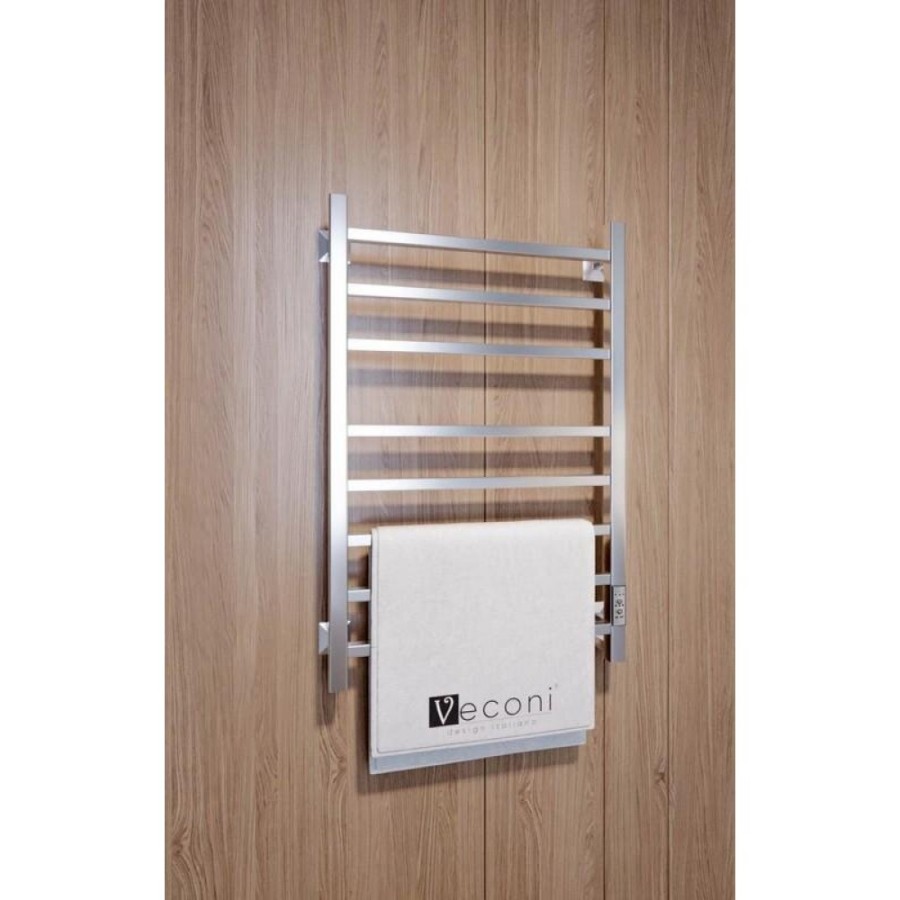 Полотенцесушитель электрический Veconi Barro-B B8050CH-B, ширина 50 см, высота 80 см, диммер справа, хром