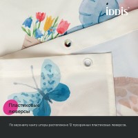 Штора для ванной комнаты Iddis Base BA03P18i11, 180 x 200 см, полиэстер, цвет бежевый