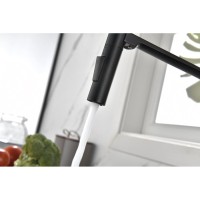 Смеситель Paulmark Barrel Ba214029-AN для кухонной мойки, с гибким изливом, антрацит