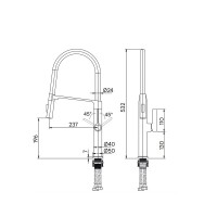 Смеситель Paulmark Barrel Ba214029-BS для кухонной мойки, с гибким изливом, брашированная нержавеющая сталь