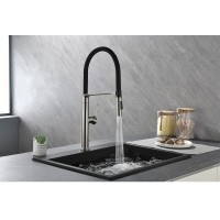 Смеситель Paulmark Barrel Ba214029-BS для кухонной мойки, с гибким изливом, брашированная нержавеющая сталь