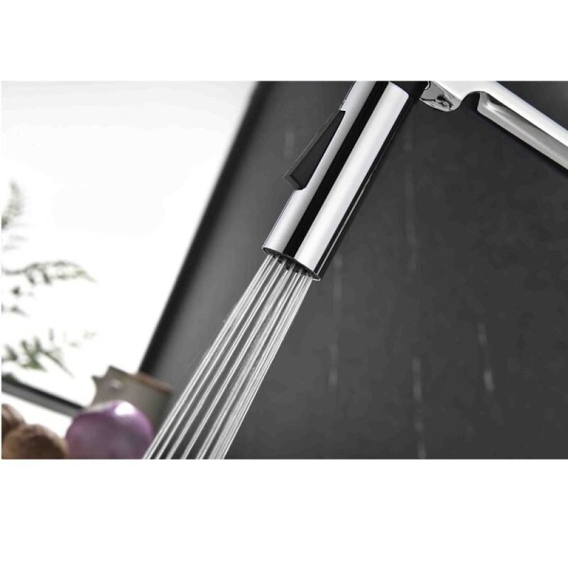 Смеситель Paulmark Barrel Ba214029-CR для кухонной мойки, с гибким изливом, хром