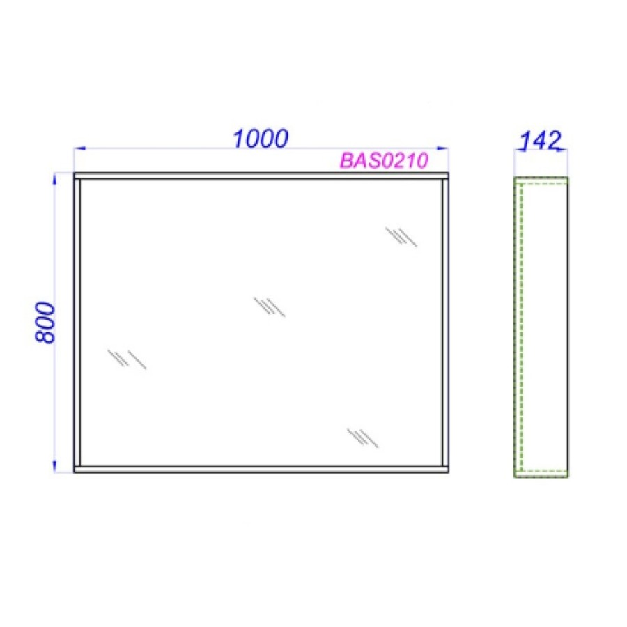 Зеркало Aqwella Basic BAS0210DZ 100 x 80 см, дуб золотой
