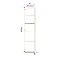 Пенал Aqwella Basic 35 см подвесной, универсальный, дуб золотой, BAS0535DZ