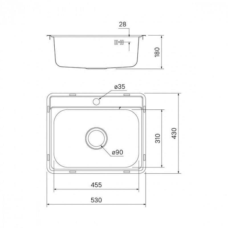Мойка кухонная Iddis Basic BAS53P0i77, 53 x 43 см, нержавеющая сталь полированная