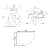 Инсталляция Iddis Basic Profix BASB010i73, подвесной безободковый унитаз Blanco, сантехфарфор, сиденье микролифт, клавиша Unifix хром