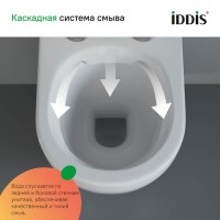 Инсталляция Iddis Basic Profix BASB020i73, подвесной безободковый унитаз Blanco, сантехфарфор, сиденье микролифт, клавиша Unifix черная матовая