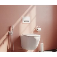Комплект 3 в 1 Iddis, BASBQ01i73: подвесной унитаз Blanco Q, безободковый, сиденье микролифт, белый, инсталляция Profix, клавиша Unifix хром