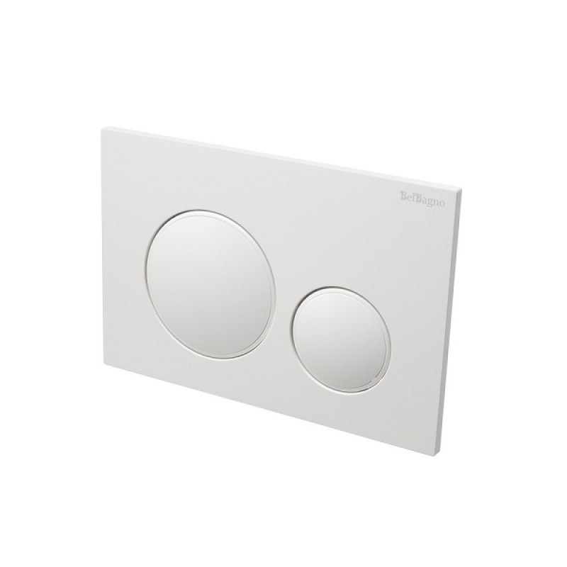 Клавиша смыва BelBagno BB-17C-BL, механическая, цвет белый глянец, с ободком