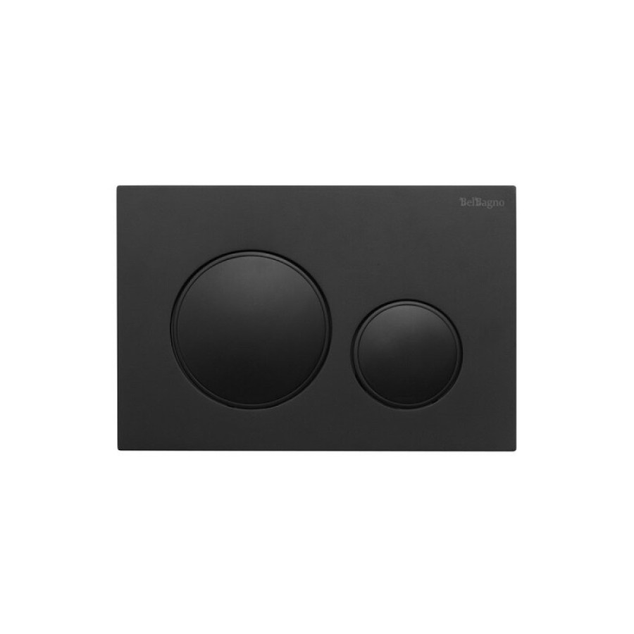 Клавиша смыва BelBagno BB-17C-NERO.M, механическая, цвет черный матовый, с ободком