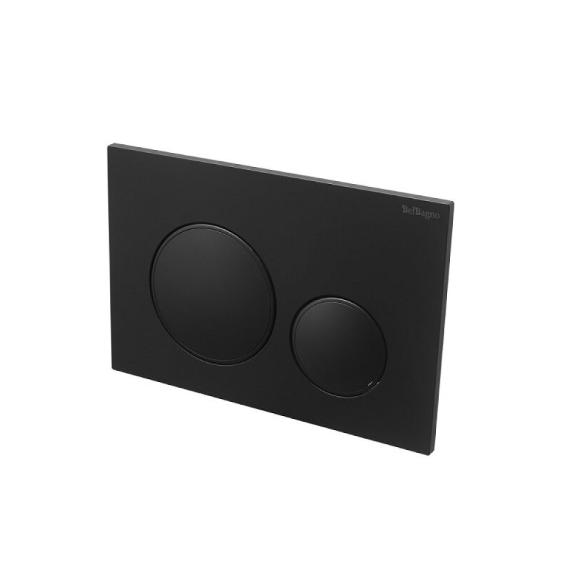 Клавиша смыва BelBagno BB-17C-NERO.M, механическая, цвет черный матовый, с ободком