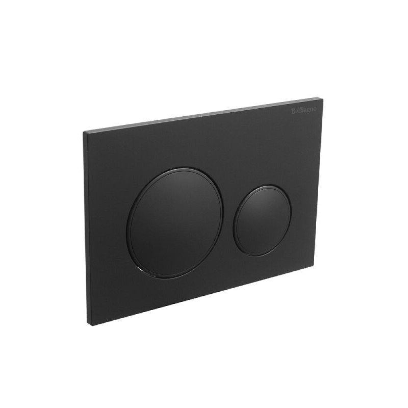 Клавиша смыва BelBagno BB-17C-NERO.M, механическая, цвет черный матовый, с ободком