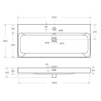Раковина BelBagno Marino-Cer BB-8078-100, 101 см, керамика, белый