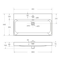 Раковина BelBagno Marino-Cer BB-8078-80, 81 см, керамика, белый