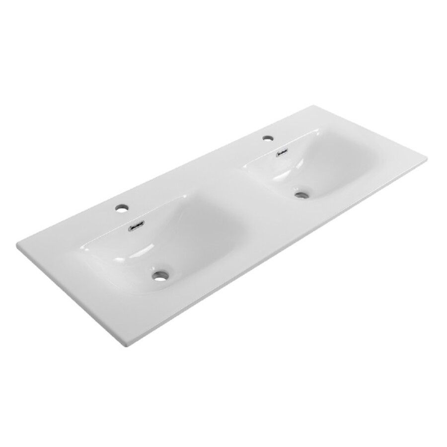 Раковина BelBagno Uno BB-8099-120-2, 121 см, керамика, белый