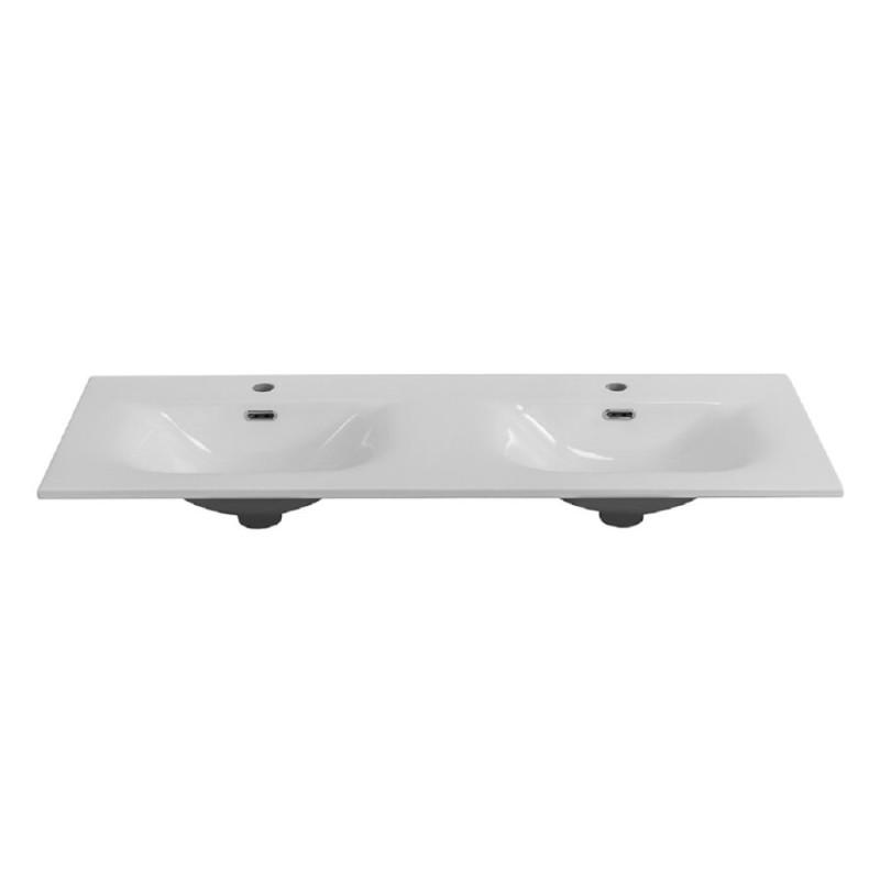 Раковина BelBagno Uno BB-8099-120-2, 121 см, керамика, белый