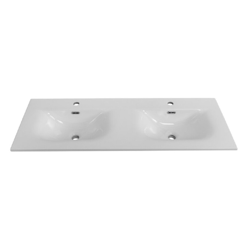 Раковина BelBagno Uno BB-8099-120-2, 121 см, керамика, белый