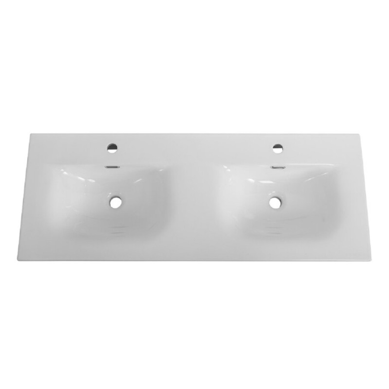 Раковина BelBagno Uno BB-8099-120-2, 121 см, керамика, белый