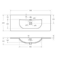 Раковина BelBagno BB-8099-3-100, 100 х 40 см, керамика, белый