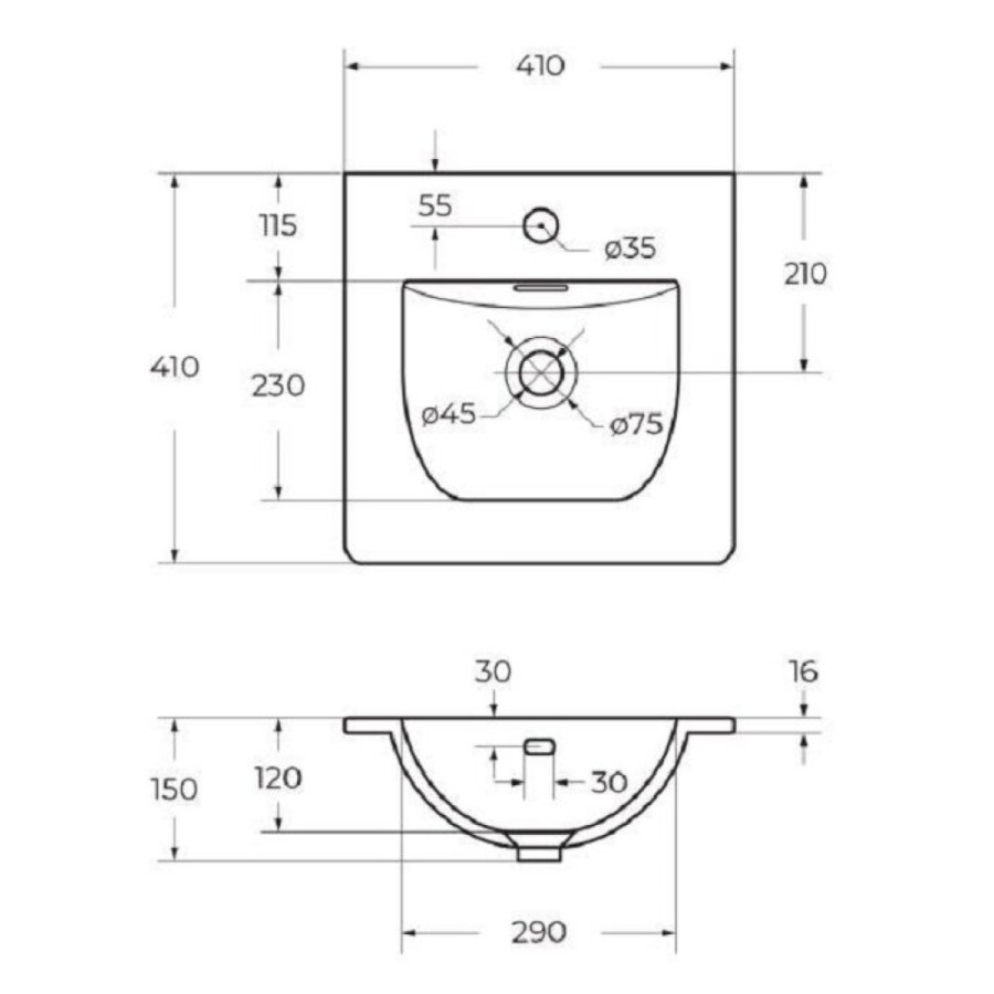 Раковина BelBagno BB-8099-3-40, 40 х 40 см, керамика, белый