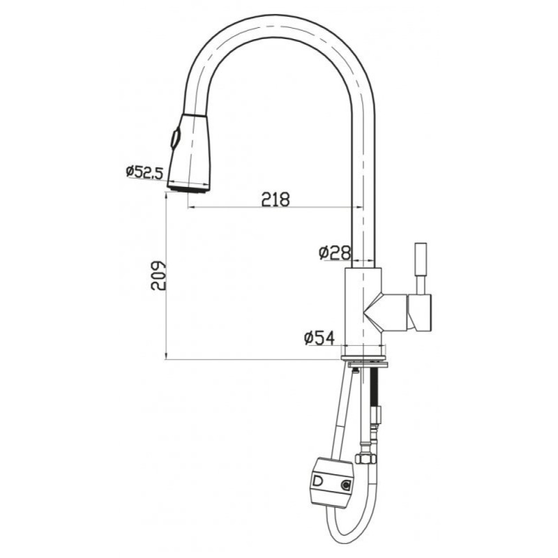 Смеситель для кухонной мойки BelBagno Nova BB-LAM31-IN, цвет сатин
