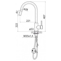 Смеситель для кухонной мойки BelBagno BB-LAM31B-IN, с вытяжным изливом, двухрежимный, цвет сатин